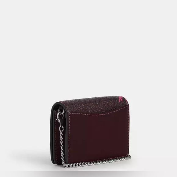 Mini Wallet On A Chain With Bow Print - Picture 2 of 3